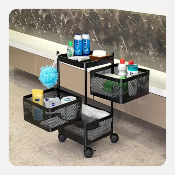multi tier metal storage trolley with wheels