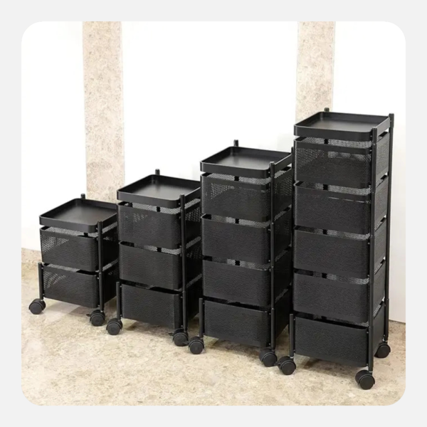 multi tier metal storage trolley with wheels