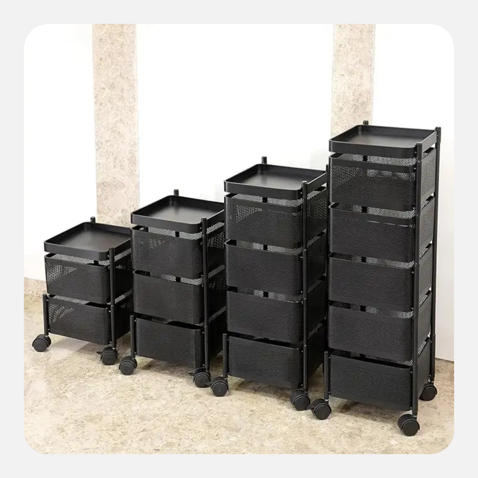 multi tier metal storage trolley with wheels