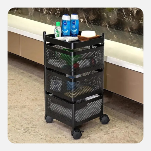 multi tier metal storage trolley with wheels