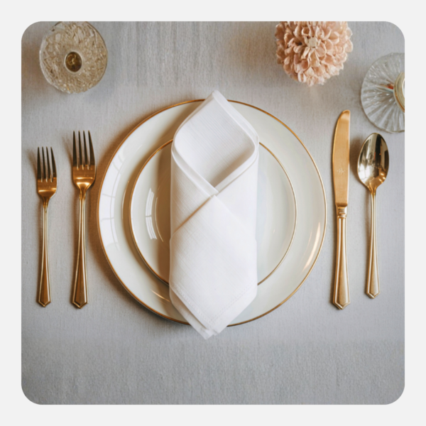 premium white ceramic dinnerware set with gold rim