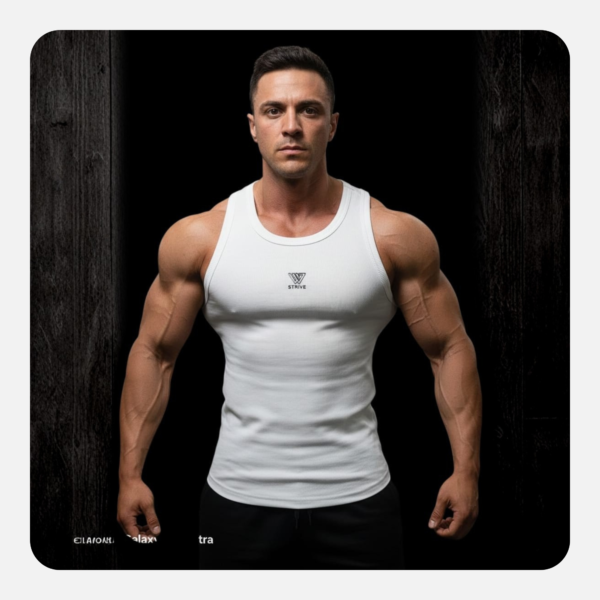 retails & wholesale men’s white ribbed gym vest – slim fit cotton muscle tank top for bulk buyers