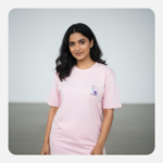 light pink cotton oversized t shirt for women